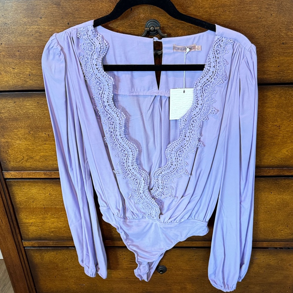 Skylar Rose lavender body suit blouse